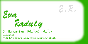 eva raduly business card